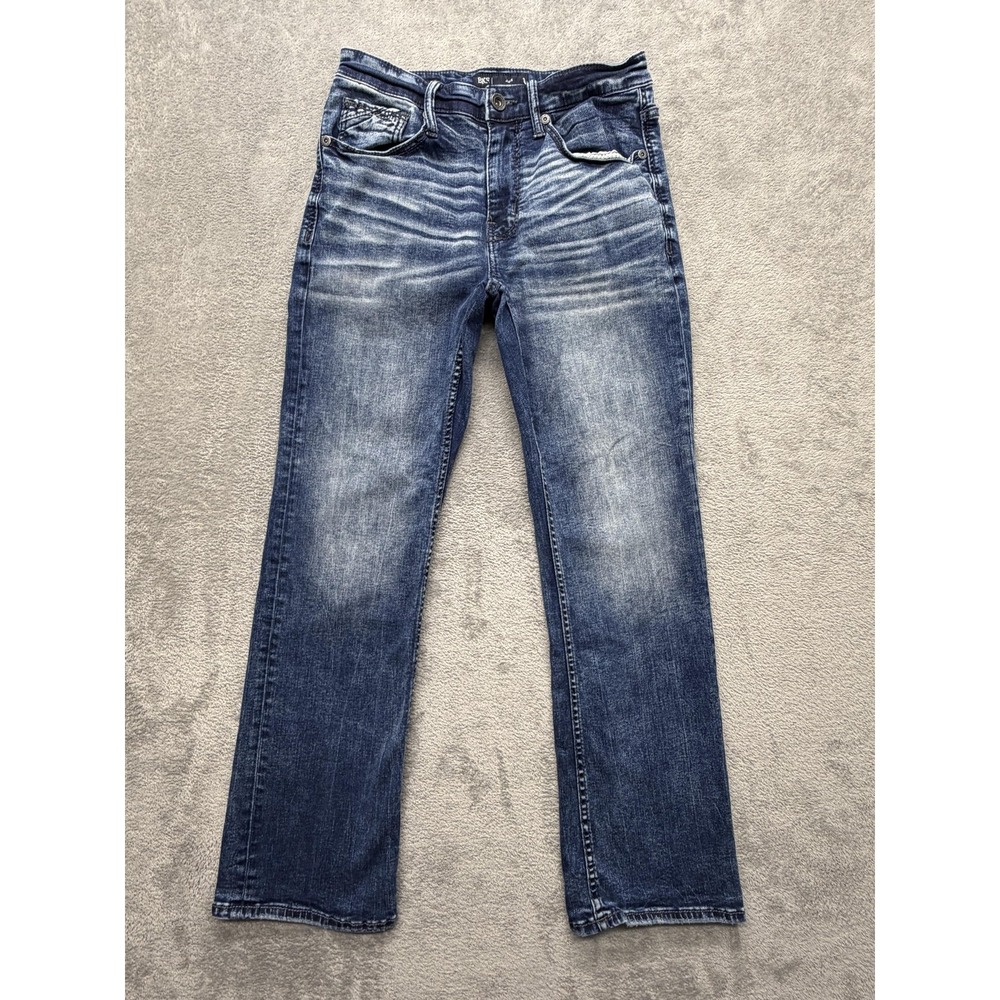 BKE Jake Jeans Mens Measured‎ 30x29 Blue Straight Regular Fit Distressed